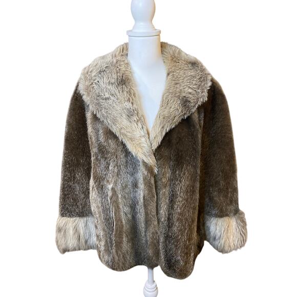 Vintage Regina Glenara by Glenoit Faux Fur Shoulder Cape Brown Tan - Picture 1 of 6